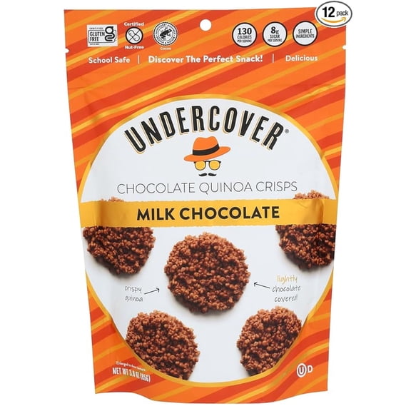 Undercover Snacks Milk Chocolate Quinoa Crisps 3 oz