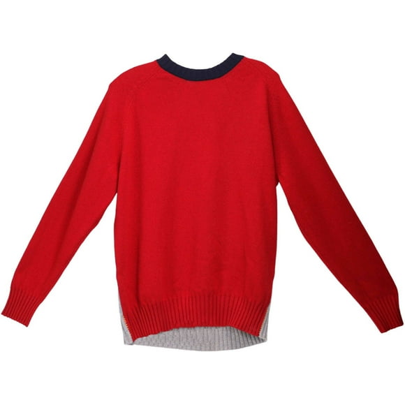 Presidents Men's Red / Multicolor Wool Crew Pullover - XL