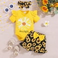 thumbnail image 2 of HCNTES Toddler Baby Girl Clothes: Soft Fabric Infant Outfits Short Sleeve Romper & Pants 2PCS Outfits Set Cute Summer Spring Home Outing(Yellow,12-18 Months), 2 of 9