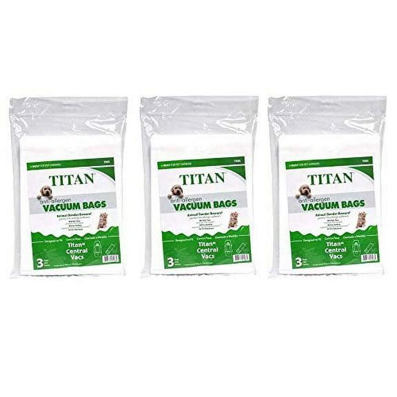 Compatible with Titian TCS5702,TCS6602 Compatible with Central Vac uum Cleaner Paper Bags 9Pk # T505