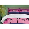 thumbnail image 4 of Ambesonne Synthwave Duvet Cover Set, Retro Grid Palms and Moon, Calking, Dark Magenta and Indigo, 4 of 6