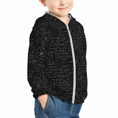 

Uemuo Chemistry Formulas 3 Pattern Rash Guard for Boys Girls Long Sleeve Swim Shirts UPF 50+ UV Sun Protection Hooded Fishing Shirt with Pocket for Kid-4 Years