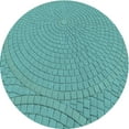 thumbnail image 1 of Ahgly Company Tapis d'Intérieur Rond Lavable en Machine Vert Profond Transitionnel, 5 Pieds Rond, 1 of 7