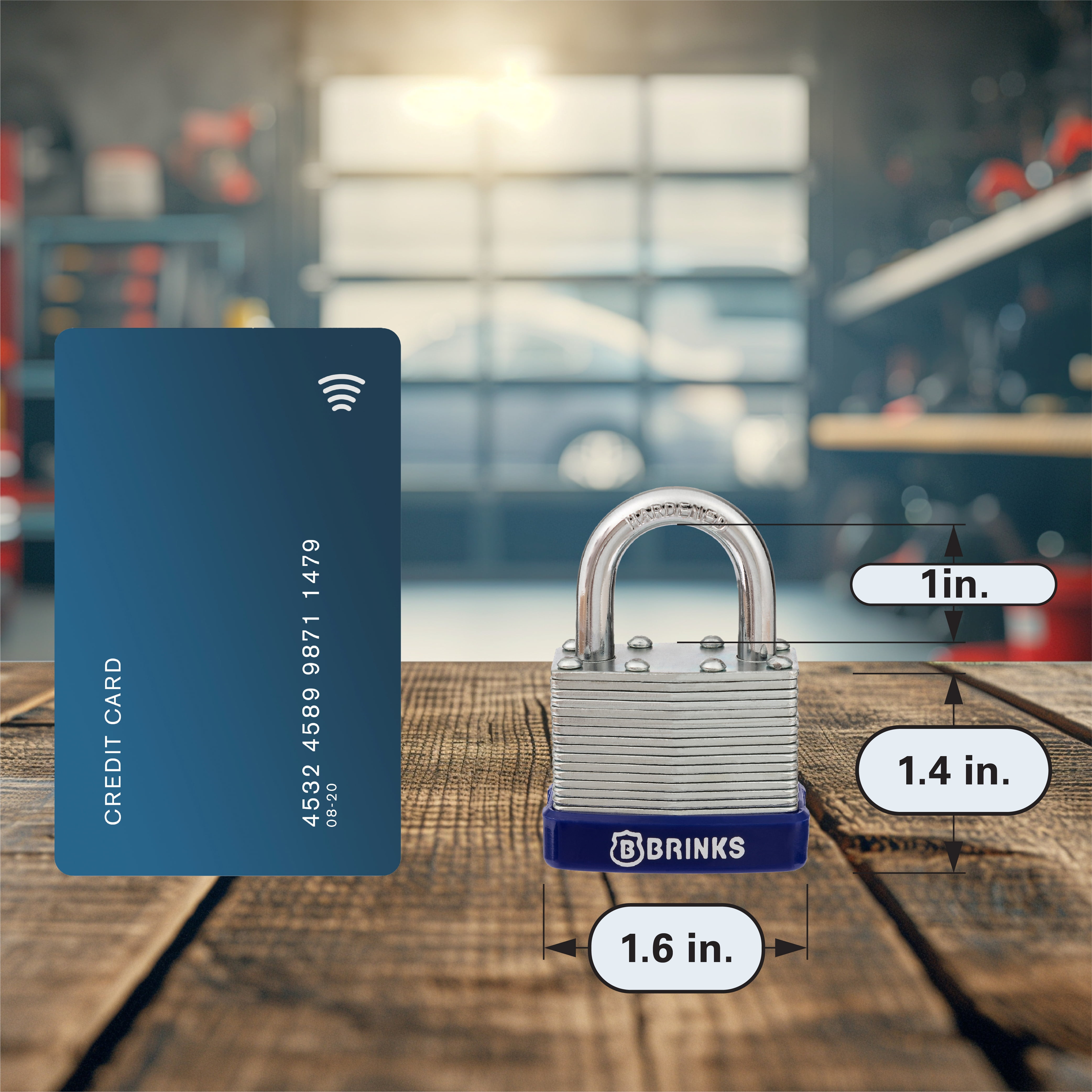 Brinks Laminated Steel 40mm Keyed Padlock with 7/8in Shackle