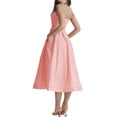 thumbnail image 4 of Fortune Robe Midi Trapèze pour Femme, Couleur Unie, Bretelles Spaghetti, Robes de Plage, 4 of 9