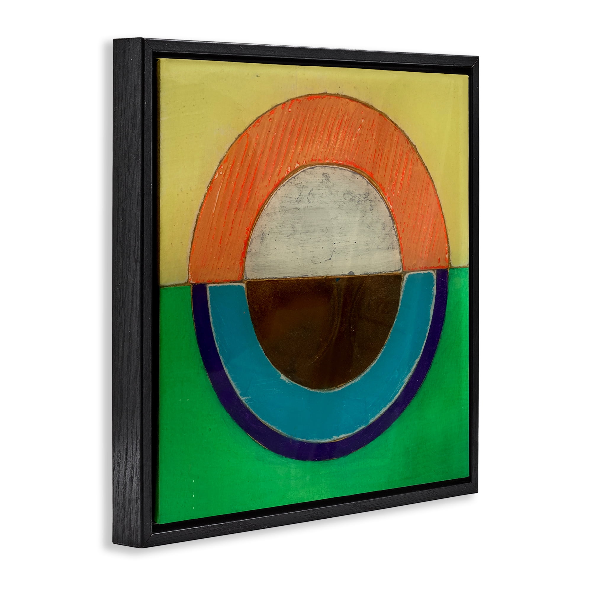Stupell Industries Balanced Circle Symmetry Black Framed Floater Canvas Wall Art, design by Matthew Finger