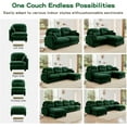 thumbnail image 6 of 107" L-Shaped Oversized Chenille Modular Sectional Sofa with 1 Ottoman, High-Density Foam Cushions, Tufted Pleated Cushion Backrest, Modern 3-Seater Couch with 2 Pillow, for Living Room, Green, 6 of 7