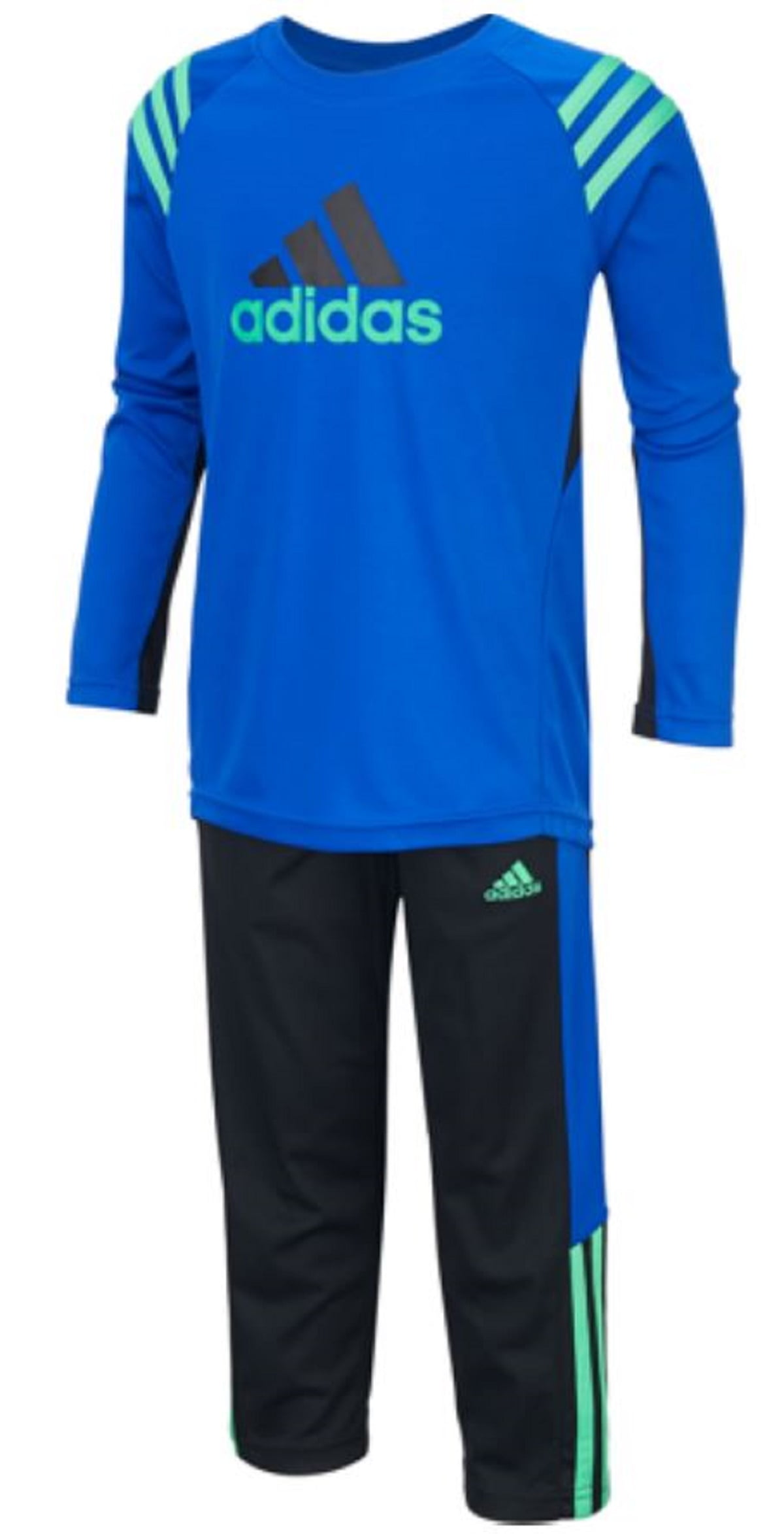 ADIDAS Little Boys Athletic Long Sleeve Shirt and Pants Set (Bright