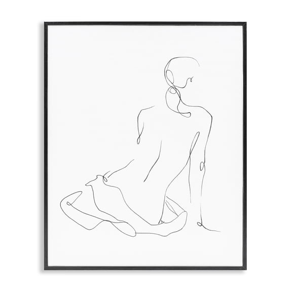 Stupell Industries Contemporary Gestural Contour Left Black Framed Giclee Art, 16 x 20, by Ethan Harper