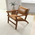thumbnail image 5 of Kruger Mid-Century Modern Tight Back Genuine Leather Lounge Chair in Tan, 5 of 6