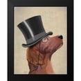thumbnail image 2 of Fab Funky 20x24 Black Modern Framed Museum Art Print Titled - Red Setter, Formal Hound and Hat, 2 of 5