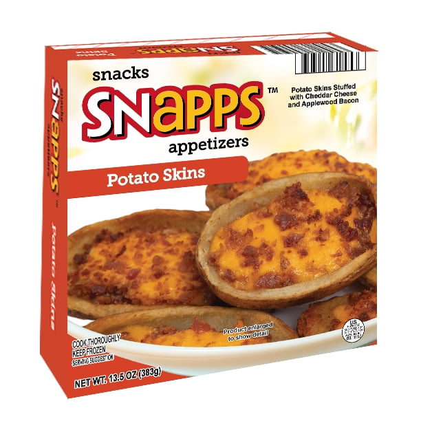 Snapps Frozen Potato Skins with Cheddar Cheese and Bacon, 13.5 oz Cardboard Box
