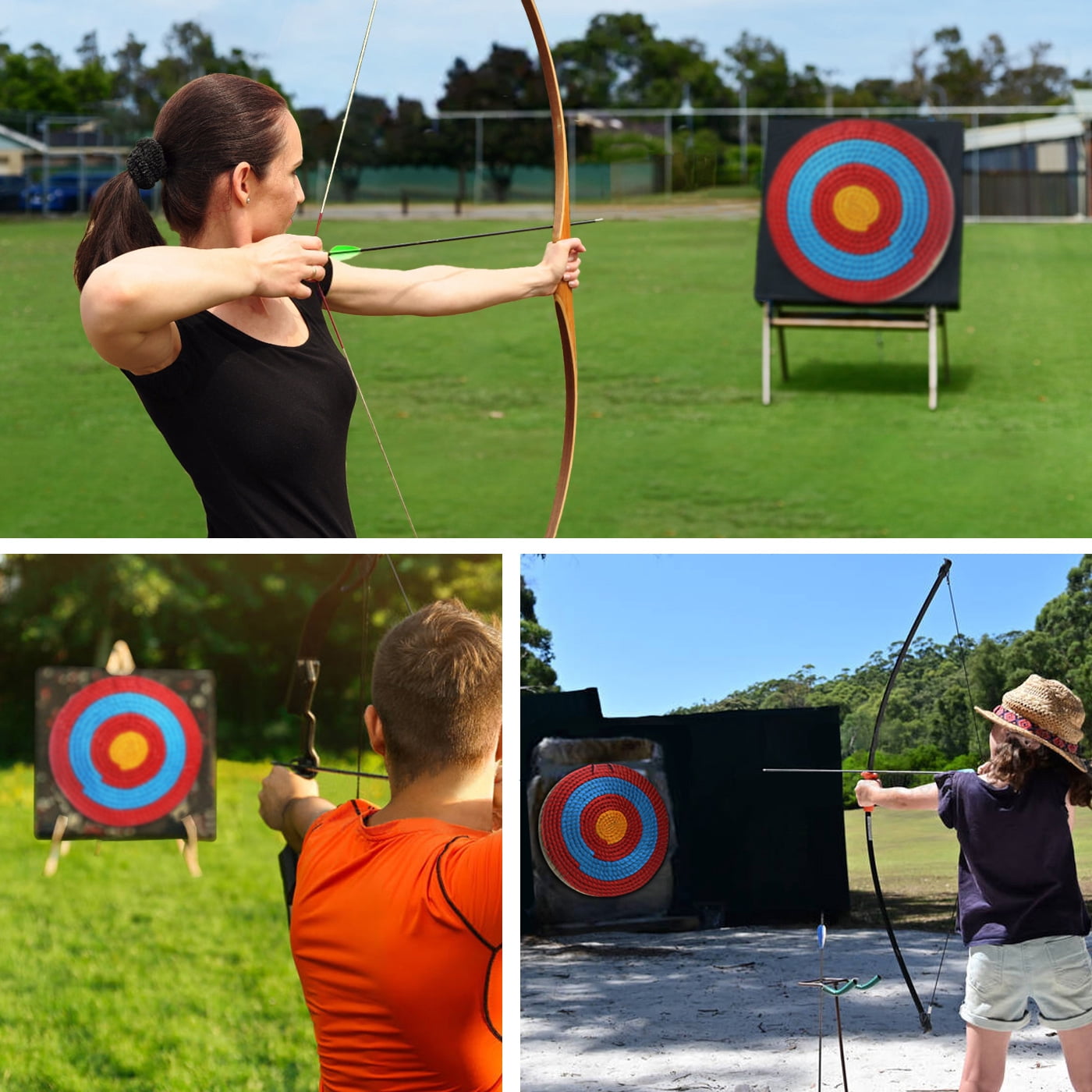 Zeronic Hand-Made Solid Straw Archery Target Durable Bow and Arrow Round Target for Youth Backyard Outdoor Shooting Practice