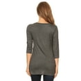 thumbnail image 4 of Women's Trendy Style 3/4 Sleeves Button Trim Solid Top, 4 of 4