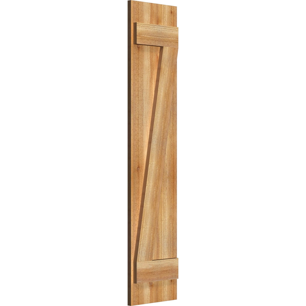 10 3/4"W X 48"H Timbercraft Two 5 3/8" Boards Joined Board-N-Batten Shutters W/Z-Bar, Rough Sawn Western Red Cedar (Per Pair)