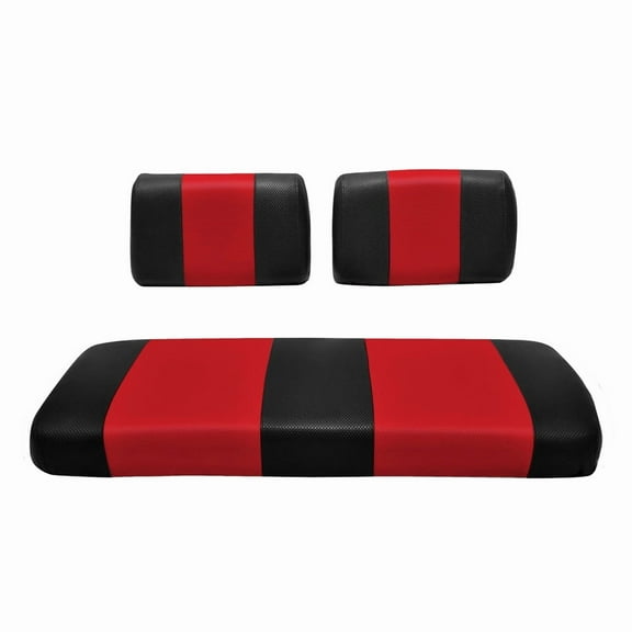 Replacement Seat Cover For Club Car Carry Golf Cart (Black & Red)