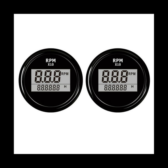 New Arrivals 2X Boat LED Digital Tachometer Engine Hour Meter Marine Outboard RV RPM Gauge