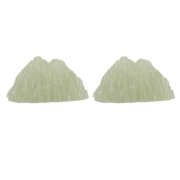 2Pcs Green Fluorite Mineral Crystal Specimen Desktop Simulation Super Bright Luminous Decorative Rockery Fish Tank Landscaping Ornament 01 Style