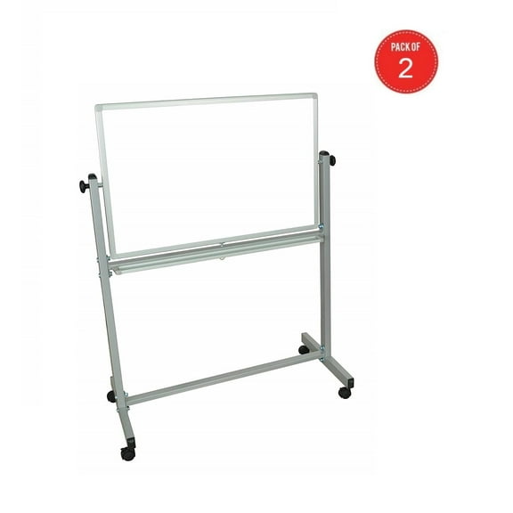 Luxor 36"W x 24"H Double Sided Reversible Magnetic Whiteboard (pack of 2)