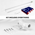 thumbnail image 2 of G128 Combo Pack: 6 Ft Tangle Free Aluminum Spinning Flagpole (Silver) & Bennington 76 Flag 3x5 Ft, ToughWeave Series Embroidered 300D Polyester | Pole with Flag Included, 2 of 9