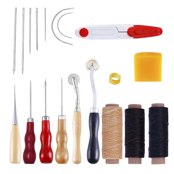 Juego De Herramientas De Costura De Cuero, Kit De Costura De Cuero, Herramienta De Costura De Costura A Mano Para Principiantes De Artesanía De Cuero De Lona Diy Yuarrent HA015209-00