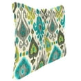 thumbnail image 4 of Jordan Manufacturing 24" x 24" Paso Turquoise Multicolor Ikat Square Tufted Outdoor Deep Seat Chair Back Cushion with Fabric Button (2 Pack), 4 of 10