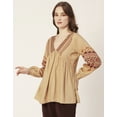 thumbnail image 3 of Moomaya V-Neck Tops For Womens, Viscose Rayon Printed Summer Casual Top Tunic, 3 of 8