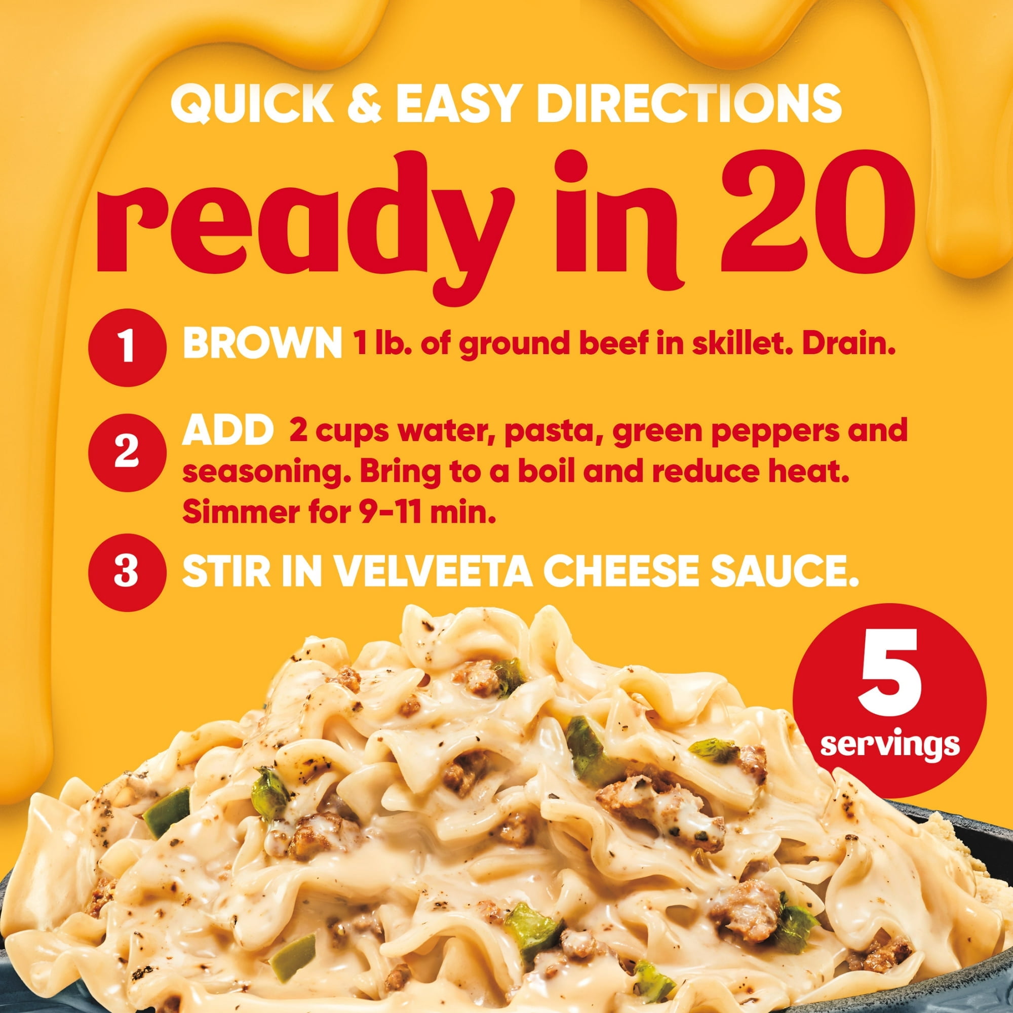 Velveeta Skillets Philly Cheese Steak Pasta Dinner Kit, 12.2 oz Box -Pack of 4