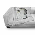thumbnail image 3 of Sea Animals Soft Flannel Fleece Throw Blanket, Hand Drawn Art Penguins Aquatic Flightless Birds Polar South Pole Wildlife, Cozy Plush for Indoor and Outdoor Use, 50" x 60", Black White, by Ambesonne, 3 of 6