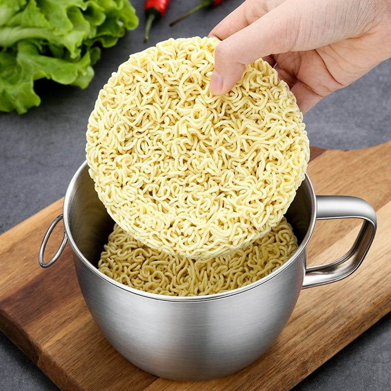 Noodle Bowl With Lid Handle Stainless Steel Plastic Leak-proof