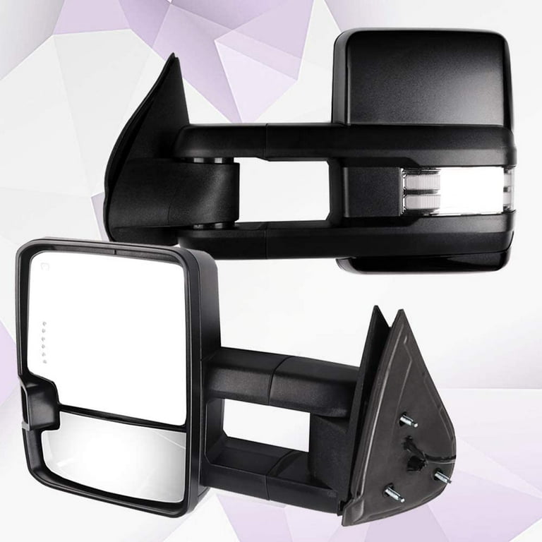 SCITOO Towing Mirrors Tow Mirrors Black Truck Mirrors fit for 1999-2002 For  Chevy Silverado For GMC Sierra Pickup with Pair LH RH Power Adjusted