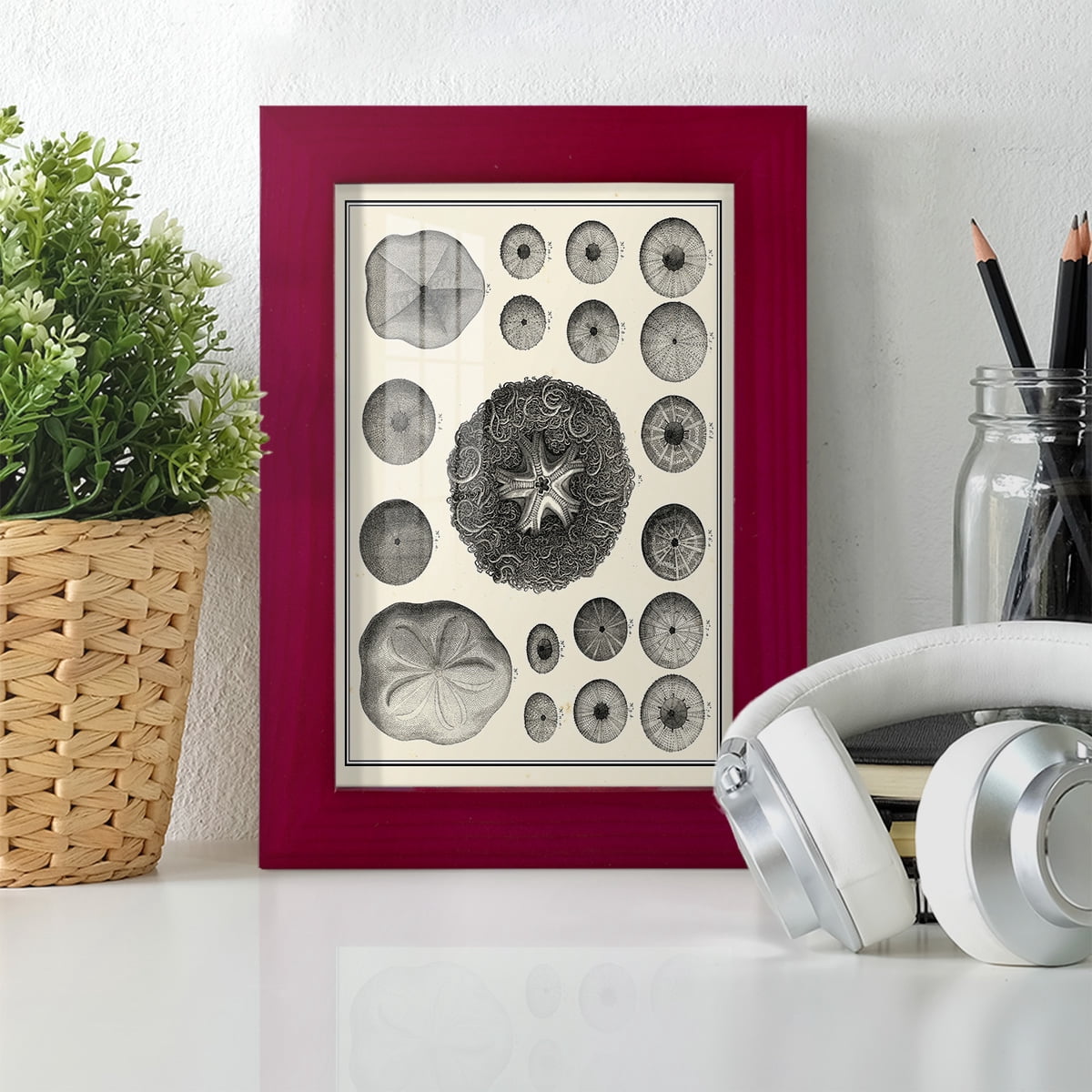 Aegean Collection I -Framed Print w/glass-Cherry Red