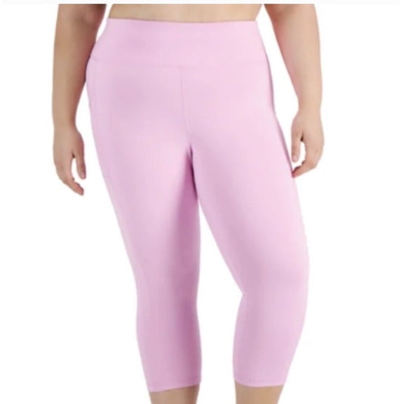 Id Ideology Womens Plus Size Cropped Leggings, Pink, 3X