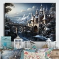 thumbnail image 2 of Designart "Enchanted Winter Castle" Architecture Metal Wall Decor, 2 of 5