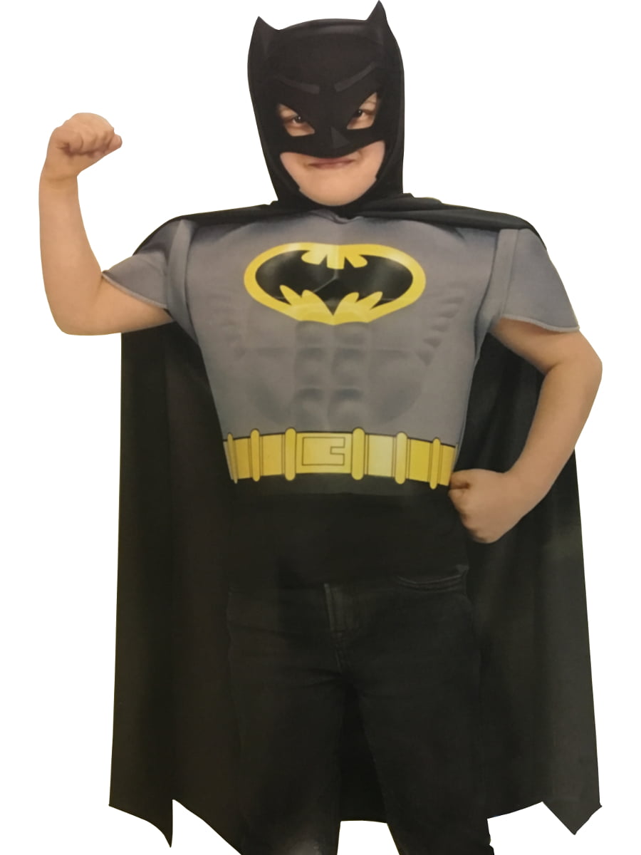 Batman Grey Muscle Chest Shirt Kids Costume size S 4/6 Officially Licensed CHOP