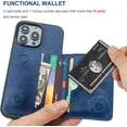 thumbnail image 4 of MYKOMI Compatible with iPhone 14 Pro Max Wallet Case Credit Card Holder, Premium Leather Kickstand Flip Hidden Magnetic Clasp Durable Shockproof Protective Cover for 6.7 Inch (Blue), 4 of 7