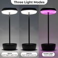 thumbnail image 2 of GRANDPATIO Outdoor Solar Steel Table Lamp with Type C Charging and Multi-Mode Lighting, Black, 2 of 6