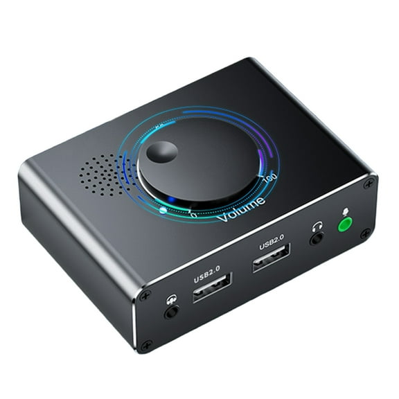 External Sound Card USB Adapter with Volumes Adjustment Stereo Sound Card with 3.5mm Microphone Port for Laptop Desktop