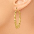 thumbnail image 3 of 14k Polished Bamboo Hoop Earrings 14k Yellow Gold Earrings, 3 of 4