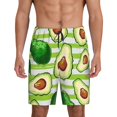 thumbnail image 1 of Vsdgher Short de Pyjama pour Hommes à Rayures Vert Avocat, Bas de Pyjama Léger avec Poches-Moyen, 1 of 6