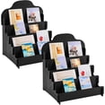 thumbnail image 1 of Barydat 2 Pcs 4 Tier Greeting Card Display Stand Wooden Sticker Display Stand Portable Card Display Rack for Vendors Retail Counter Table Display Trade Shows Showcase (Black,11.8 Inch), 1 of 7