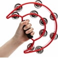 thumbnail image 1 of Tambourin en Métal à Double Rangée / Demi-Lune pour Enfants, Adultes, KTV et Fête, 1 of 6
