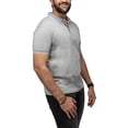 thumbnail image 3 of X RAY Jeans Mens Short Sleeve Snap-Placket Polo, Light Heather Grey, 3XL, 3 of 5
