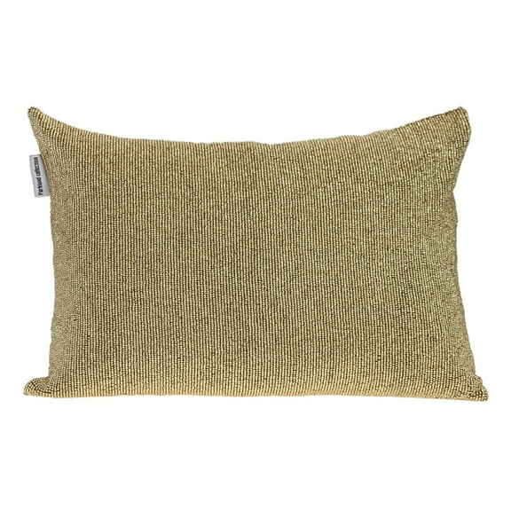 Nassau Collection 20" Gold Transitional Beaded Throw Pillow
