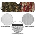 thumbnail image 5 of Uorisanigo Forest Deer USA Flag Windshield Sunshade Front Window Sun Shade Foldable Sun Visor Suitable for 2018-2025 Jeep Wrangler JL JLU & 2020-2025 Jeep Gladiator 310T, Outdoor Camping, 5 of 7