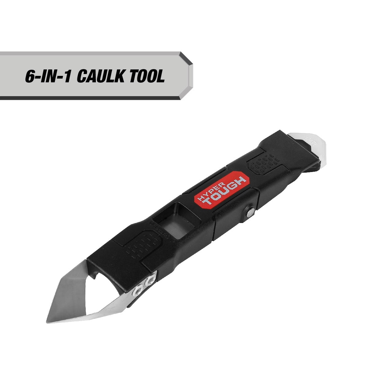 Hyper Tough 6-in-1 Caulk Tool, Caulk Strip Tube Tip Cutter, Universal