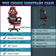 thumbnail image 6 of Huracan PU Leather Gaming Chair with Footrest & Lumbar, Adjustable Armrests/Headrest Computer Gamer Chair for Adults, Office/Game/Home, Red, 6 of 7