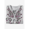 thumbnail image 3 of Woman Within Plus Size Embroidered Henley Tee, 3 of 3