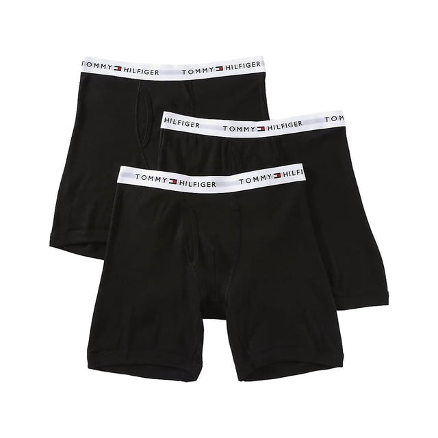 Calzoncillos tipo bóxer Tommy Hilfiger de algodón para hombre, 3 unidades, color negro