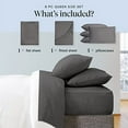 thumbnail image 6 of Luxclub Queen Bed Sheet Set, 6 Piece Ultra Soft Microfiber, Deep Pocket, Wrinkle Free, Breathable, Dark Grey, 6 of 8